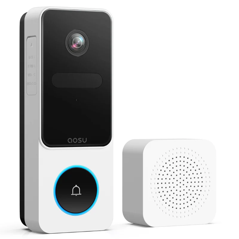 [AS-CAM-VDO-DB-V8E-SE] Aosu V8E, Video Doorbell SE – 3MP HD, 170° Wide View, AI Detection, Battery Powered