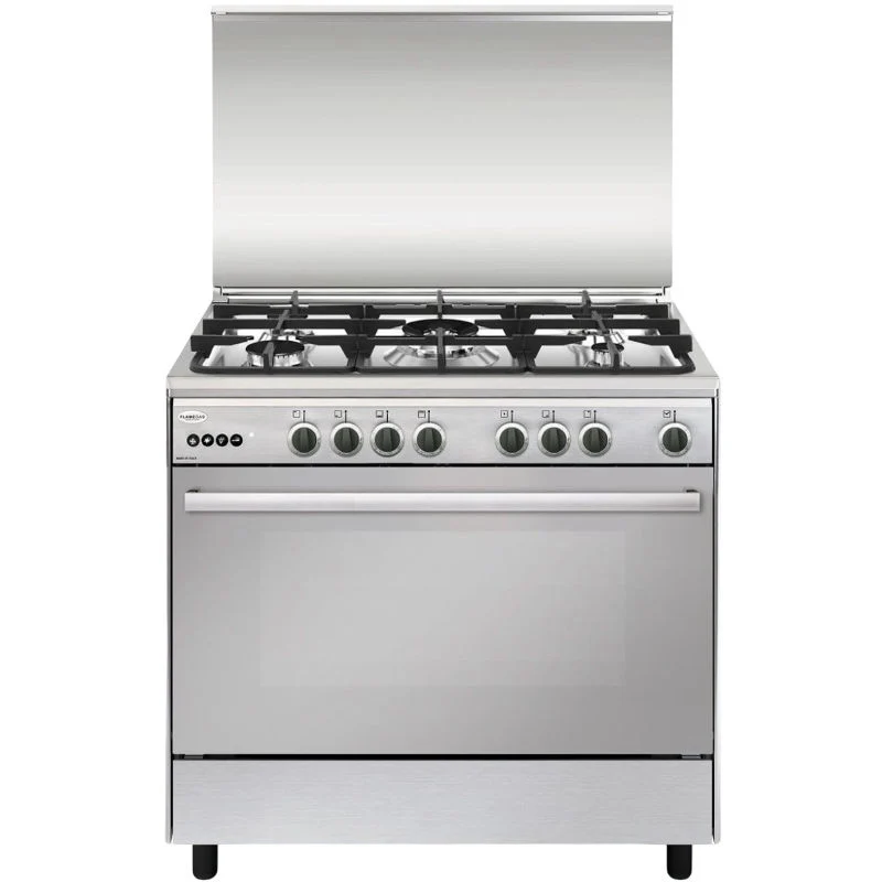 [UN-9612RIFSG] Flamegas, Gas Cooker 90x60cm 5 Burners, Stainless Steel – UN-9612RIFSG