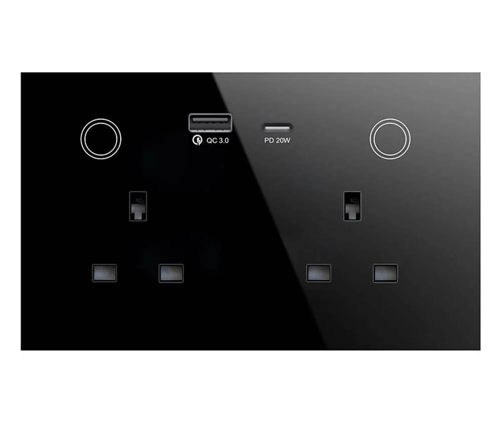 Gopeta, WiFi 13A UK Double Socket with 2 USB outlets (USB-A & USB-C)