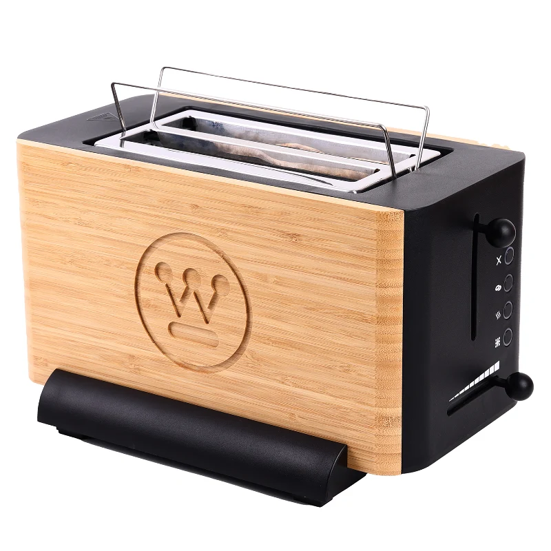 [1WSH23] Westinghouse Bamboo Toaster with Extra-Long Slots & Adjustable Browning Control - 1400W