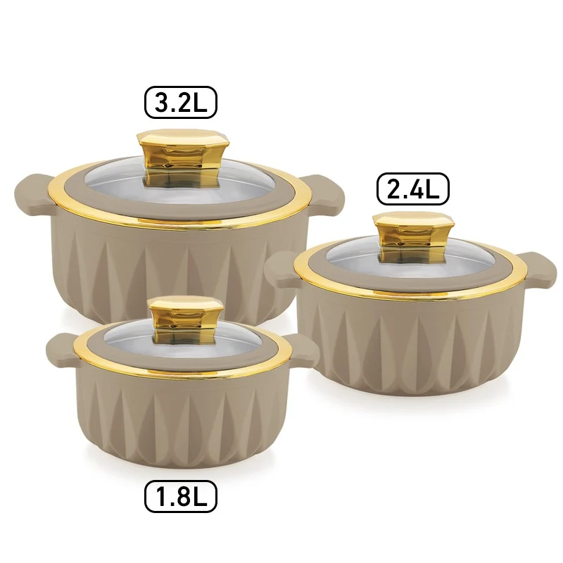 [DHW 3PS] Daewoo Food Warmer Casserole Set – 3 Pieces (3.2L, 2.4L, 1.8L)