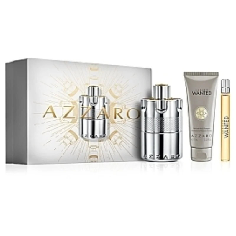 [3614274306446] Azzaro Wanted EDP For Him - 3 Pcs Set (EDP/100ml + Shampoo/75ml + EDP/10ml)