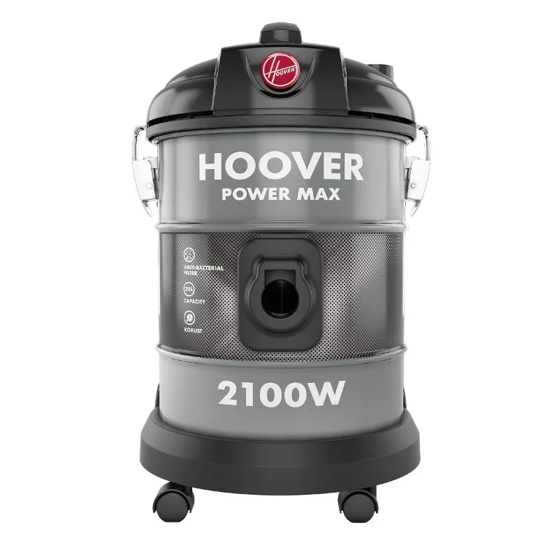 Hoover HT87-T2-ME, Power Max Drum Vacuum Cleaner 20L, 2100W with Anti-Bacterial Filtration