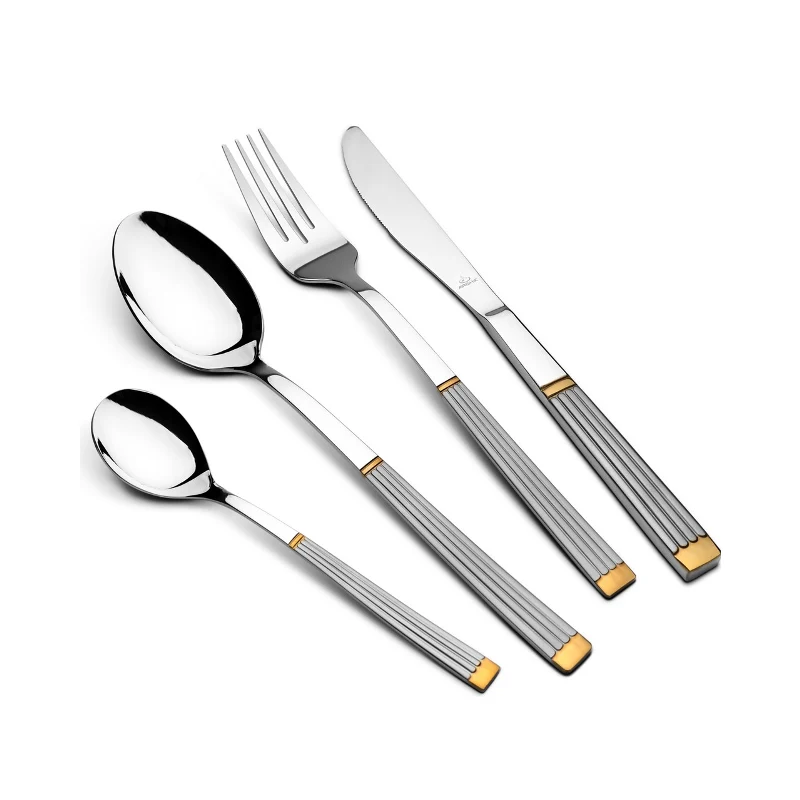 [TM287GS-3090] Arshia TM287GS-3090, Cutlery Set 86pcs – Gold & Silver Finish