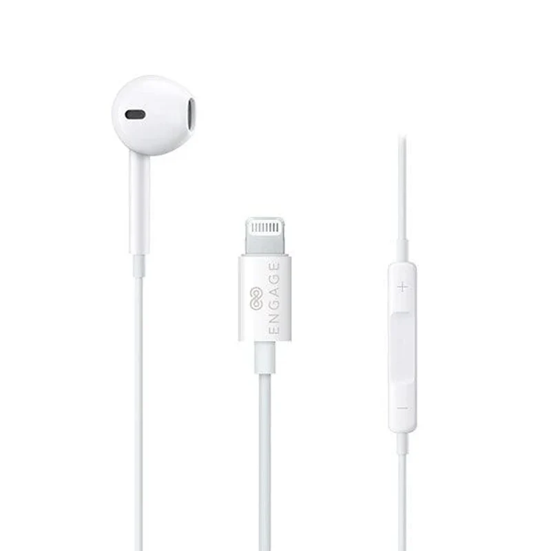 [EN-LWE-M] Engage, MFI Apple Lightning Wired Mono Earphone, White