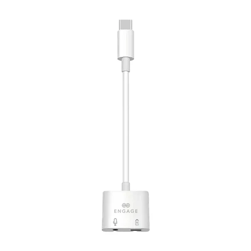 [EN-DUAL-USBC3.5M-ADP] Engage, USB-C To USB-C & 3.5mm Adapter Cable (Charge + Audio)