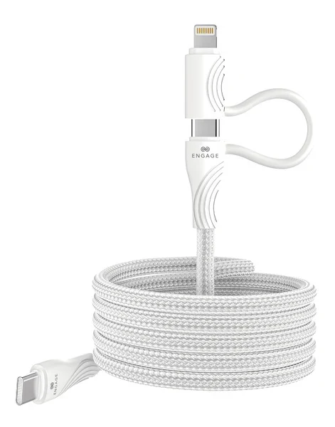 [EN-MAG-TCLA-WT] Engage, Magnetic USB-C Cable with Lightning Adapter (60W) (White)