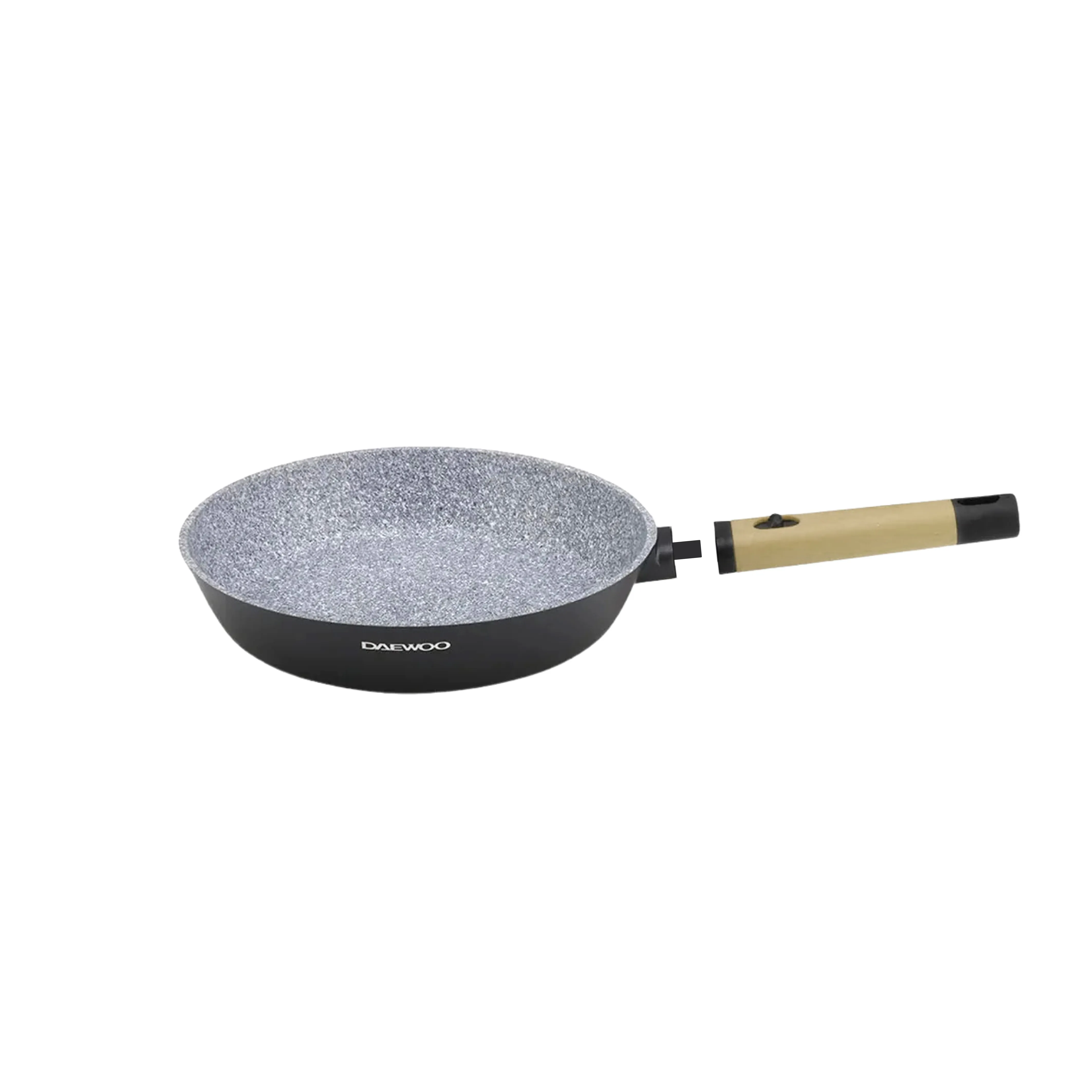 [DFP280R-Brown] Daewoo Granite Frying Pan 28 cm - Black & Brown