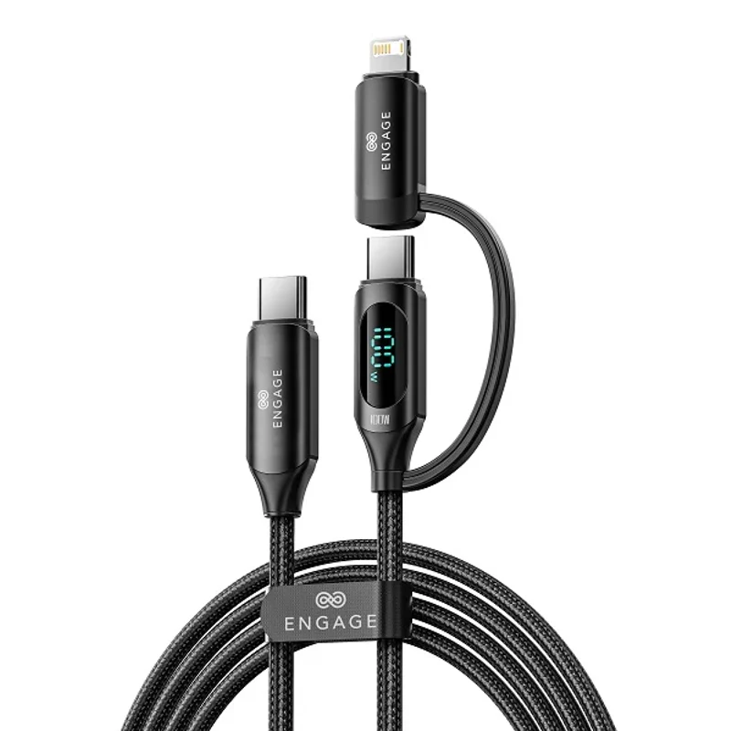 [EN-DC-TCLA-USBC] Engage, 2-in-1 USB-C to USB-C / Lightning, Fast Charging Digital Cable (1 m, 100W)