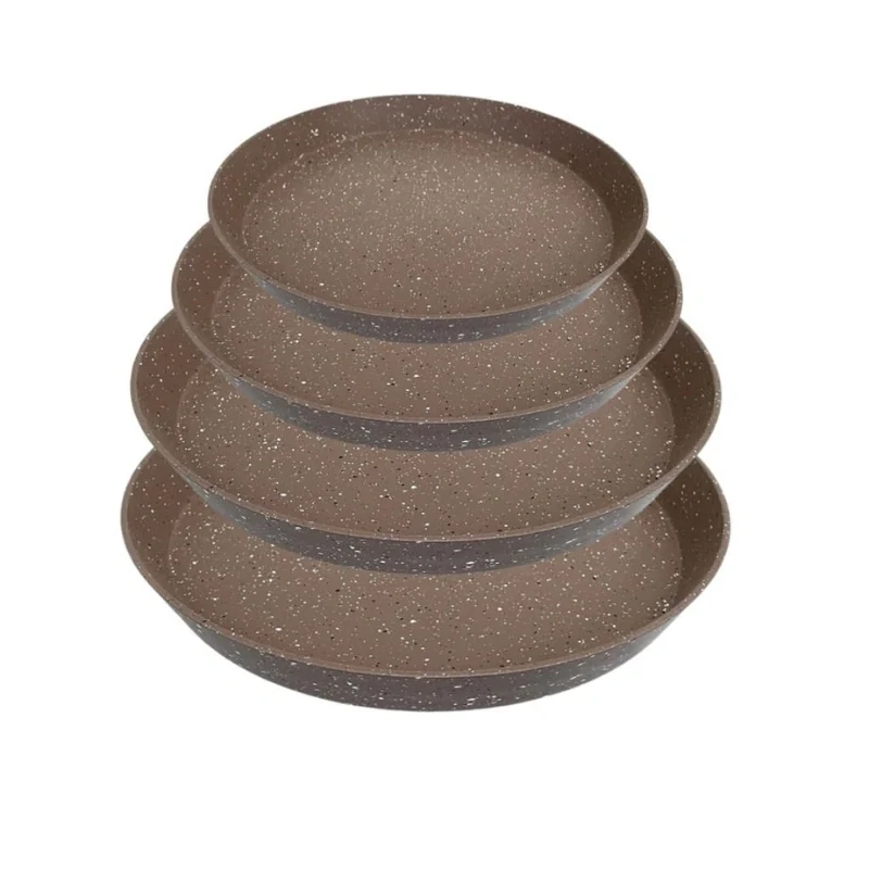 [GSA116] Saflon 4-Piece Pizza Tray Set – 32, 28, 24, 20 cm | Non-Stick Granite Bakeware
