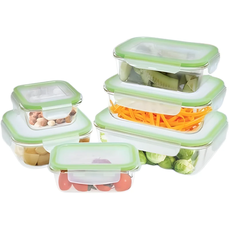 [WCFC003412A] Westinghouse, 6-Piece Glass Food Storage Container Set - Airtight Lids - 320ml to 1520ml