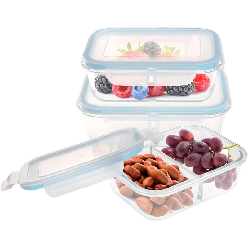 [WCFC003306A] Westinghouse, 3-Piece Glass Food Storage Container Set - Airtight Lids - 1050ml Each