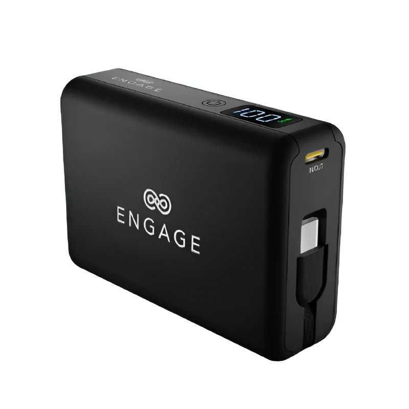 [EN-WMPBC-10K-45W] Engage, Compact Wireless Magnetic Power Bank (10000mAh) with USB-C Cable & LED Display (45W)