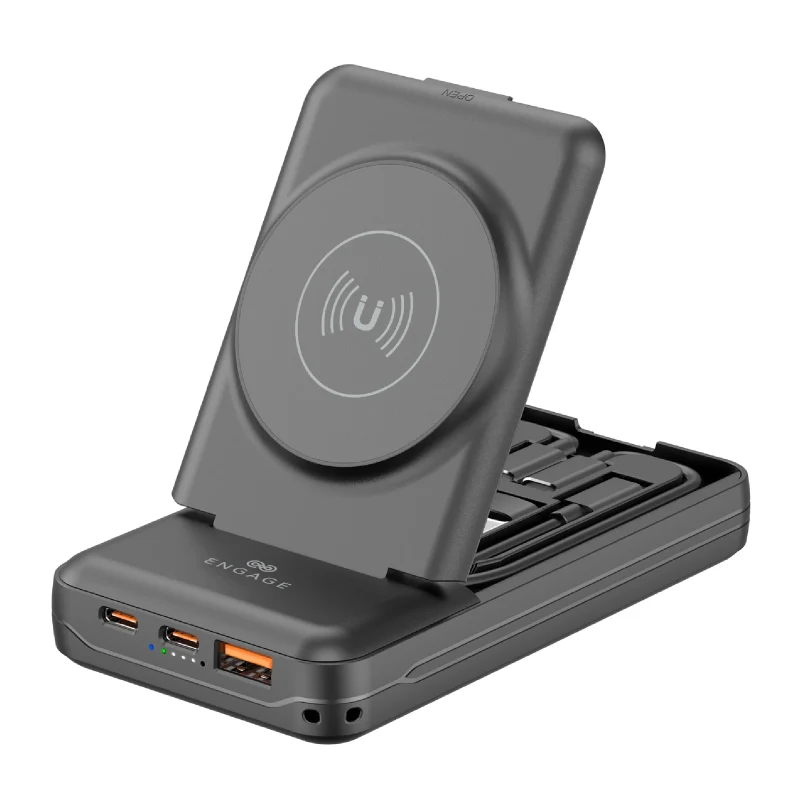 [EN-MWPB-10KMAH-20W] Engage, Magnetic Wireless Power Bank (10000mAh) Multi-Functional (20W)