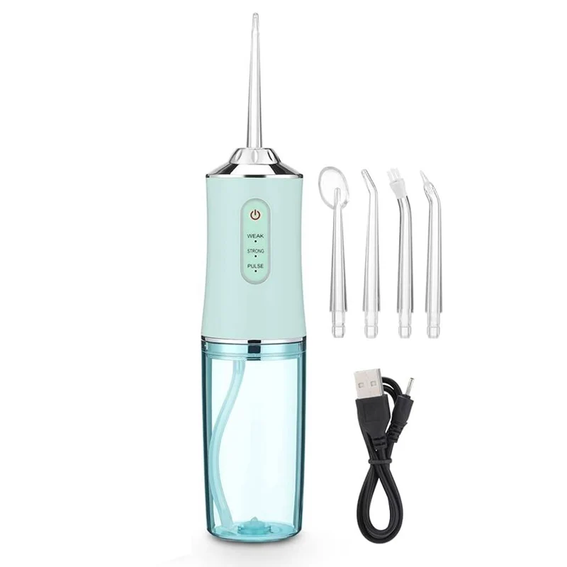[UMK-Water Flosser] Water Flosser Cordless Dental Oral Irrigator With 4 Nozzle Tips and 3 Different Water Pressure Modes - Assorted Colors