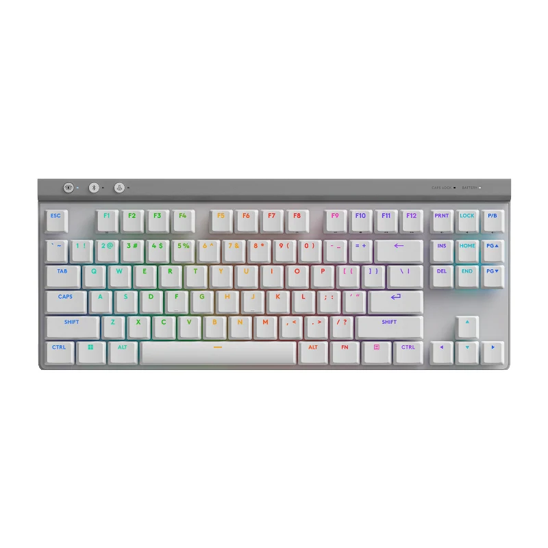 [920-012539] Logitech G515, TKL LIGHTSPEED Low-Profile Wireless Gaming Keyboard Tactile Switch (White)