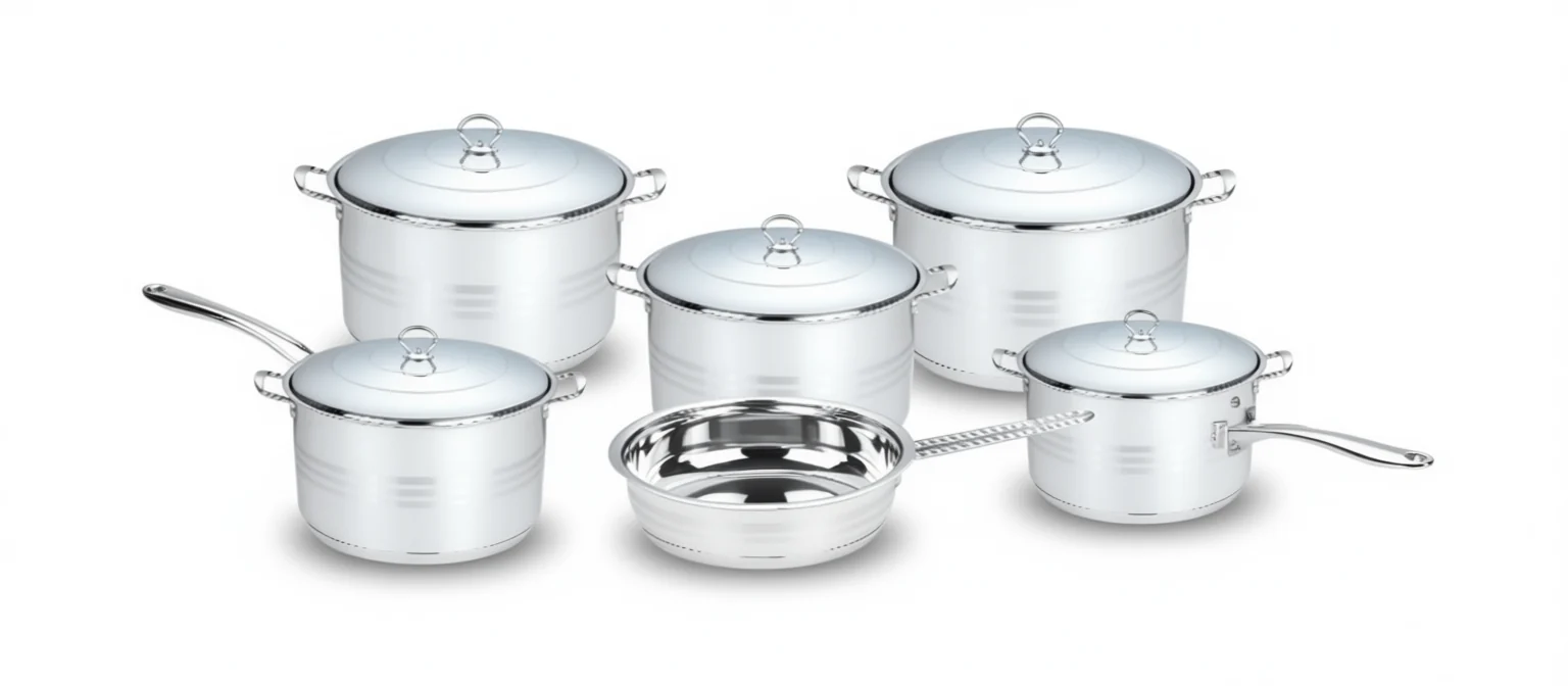 [H1707] Saga H1711 Stainless Steel Cookware Set - 11 Pcs,  High-Quality 18/10 Stainless Steel