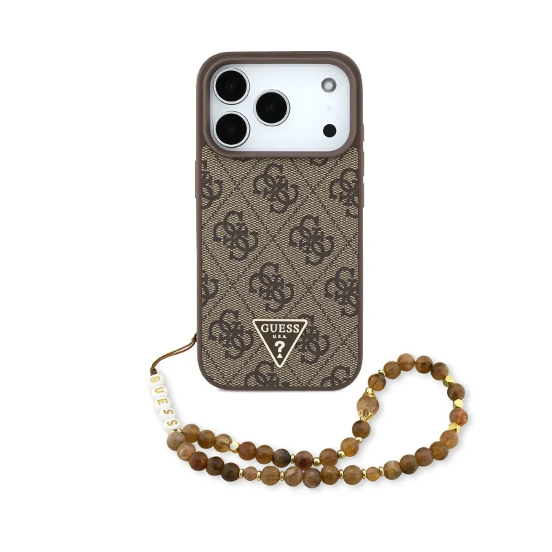 Guess, MagSafe 4G PU Leather Case with Small 4G Logo & Lanyard, iPhone 17 Pro