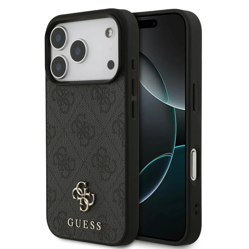 [GUHMP17XP4SM4MK] Guess, MagSafe 4G PU Leather Case with Small 4G & Classic Metal Logo, iPhone 17 Pro Max (Black)