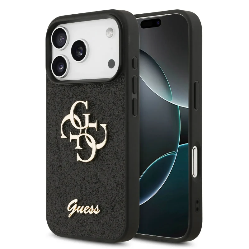 [GUHCP17LHG4SGK] Guess, PU Glitter Case With Big 4G Metal Logo, iphone 17 Pro