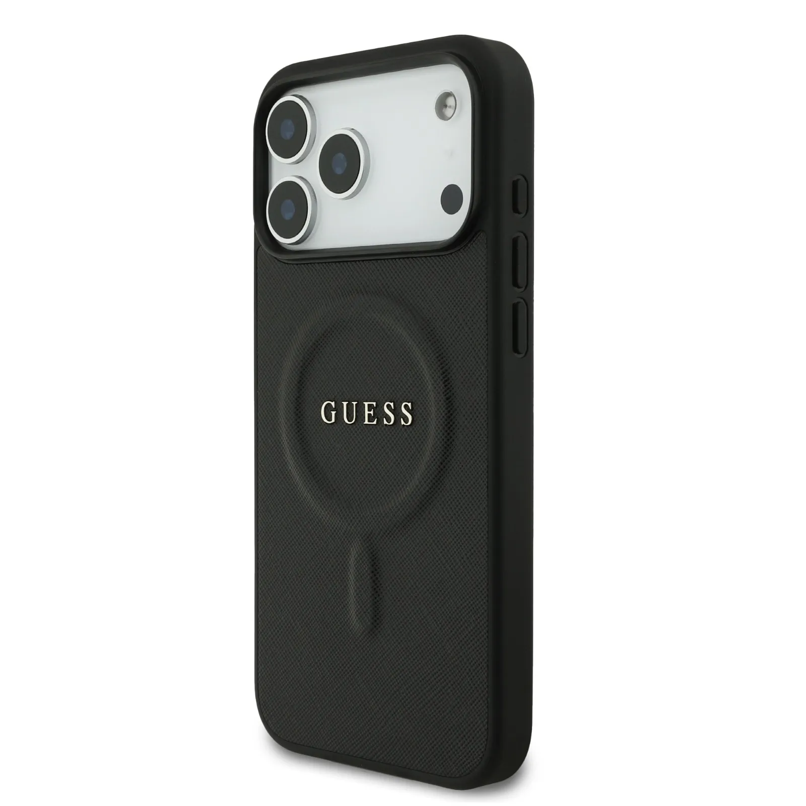 [GUOHMP17LPSAREGSK] Guess, MagSafe PU Saffiano Leather Case with Classic Logo, iPhone 17 Pro (Sky Blue)