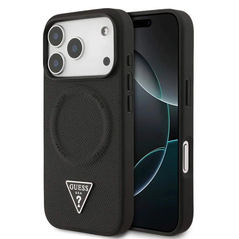 Guess, MagSafe PU Leather Case with Triangle Logo, iPhone 17 Pro Max