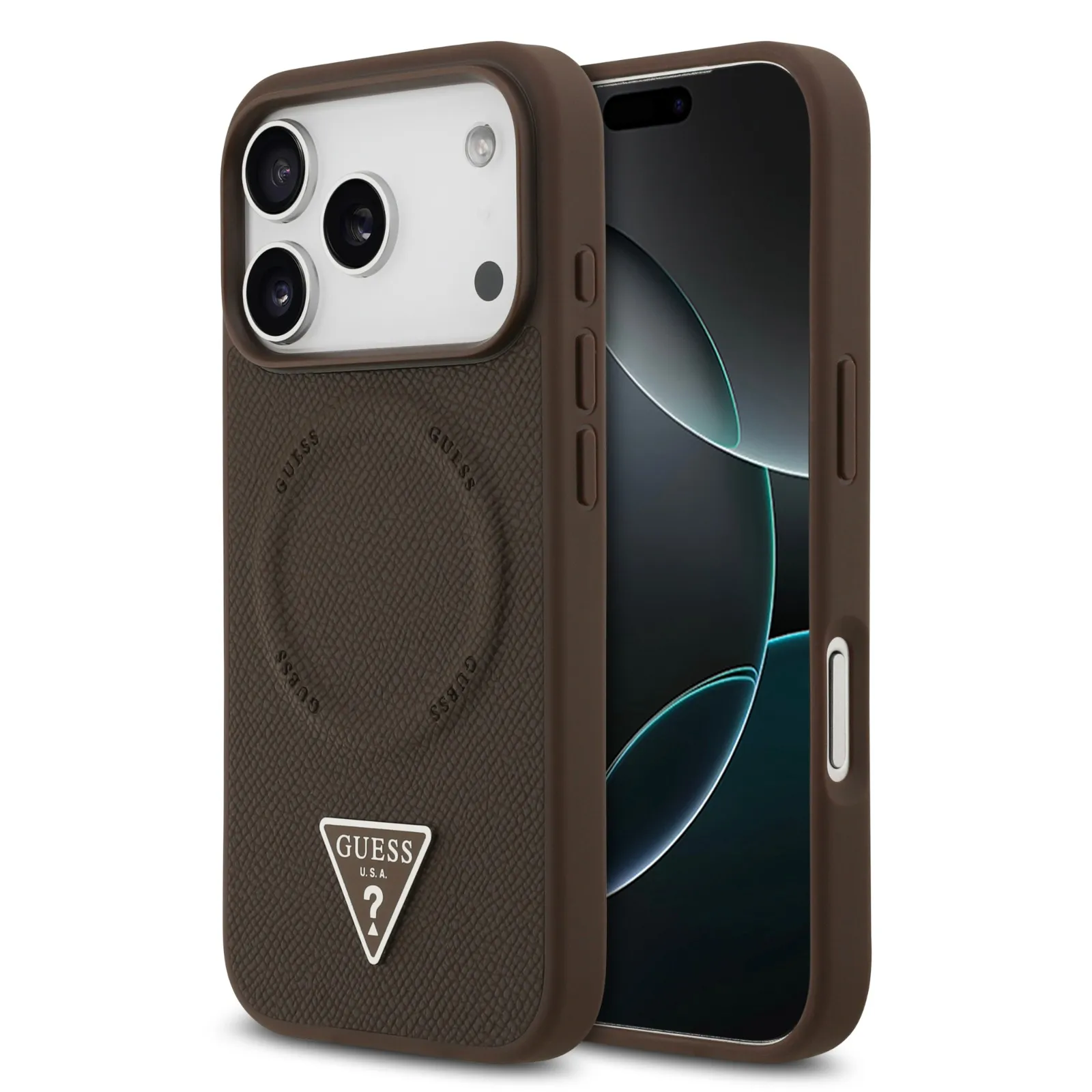 Guess, MagSafe PU Leather Case with Triangle Logo, iPhone 17 Pro