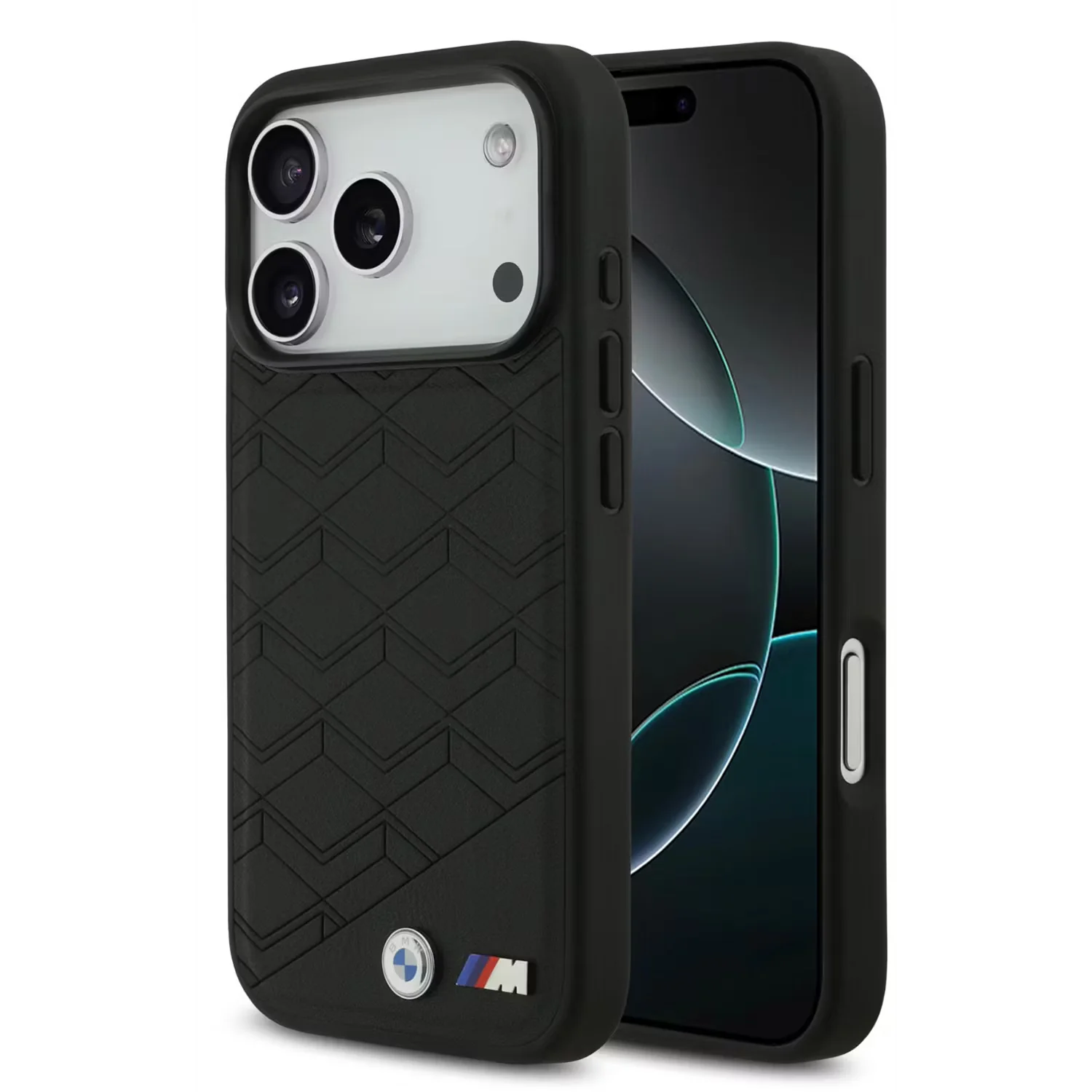 BMW, MagSafe PU Seat-Shaped Leather Case with Metal Logos, iPhone 17 Pro Max