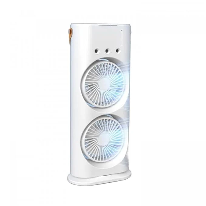 [100018] TB Mini Air Cooler Fan With Mist Spray Dual Fan Portable Adjustable Wind Speed