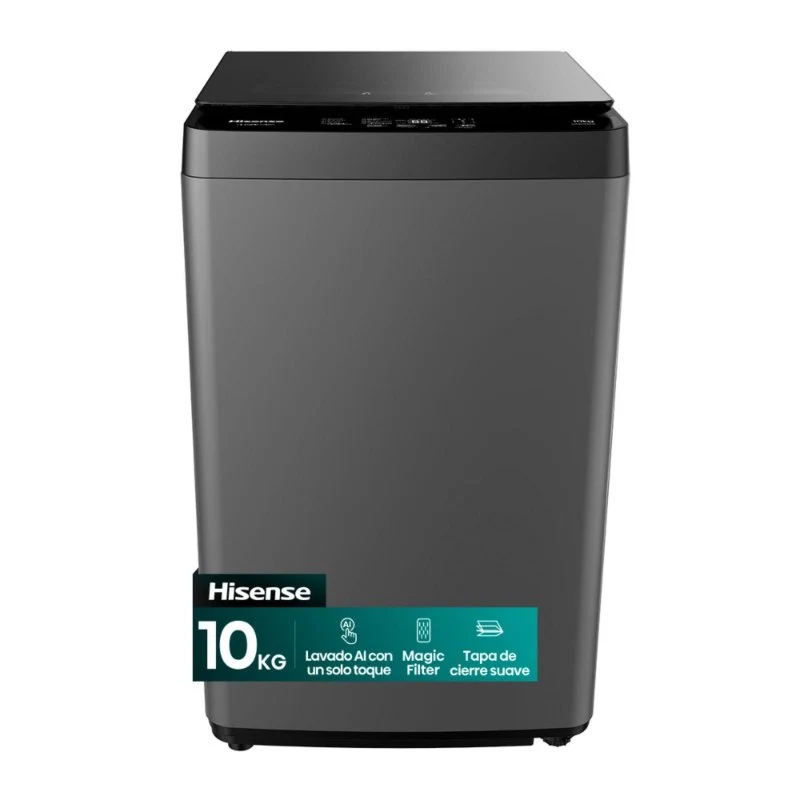 HISENSE Top-loading Washing Machine, 10 KG Capacity, WT3K1023UT – Grey