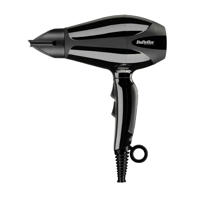 [BAB6715DSDE] Babyliss Ac Dryer 2400W 2 Nozzles Ionic Black 124Km/H 2 Heat 2 Speed Cold Shot Frizz Control Diffuser
