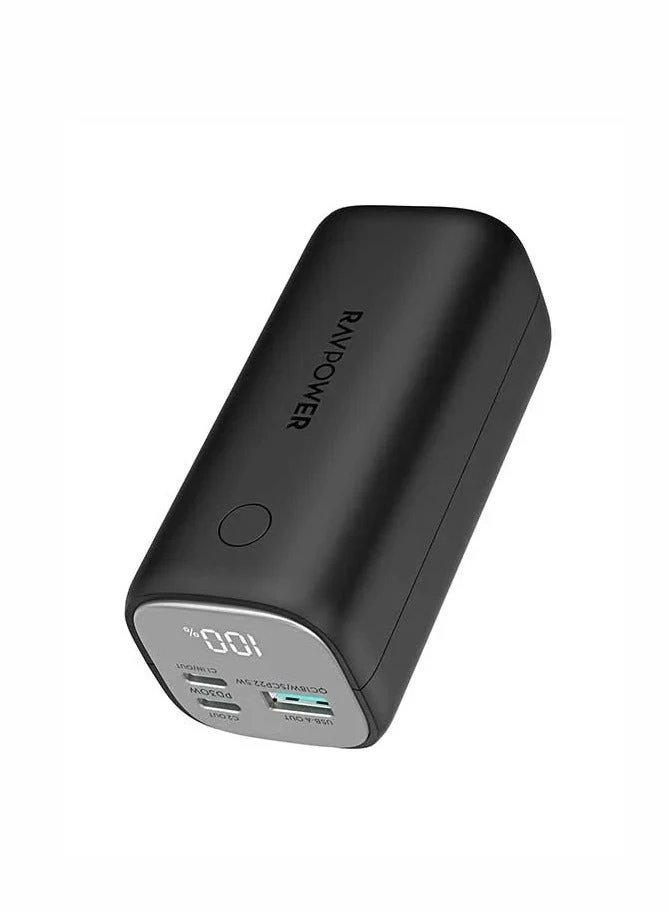 [9000533343] RAVPower RP-PB208 Mini PD Pioneer – 14000mAh 30W 3-Port Power Bank - Black