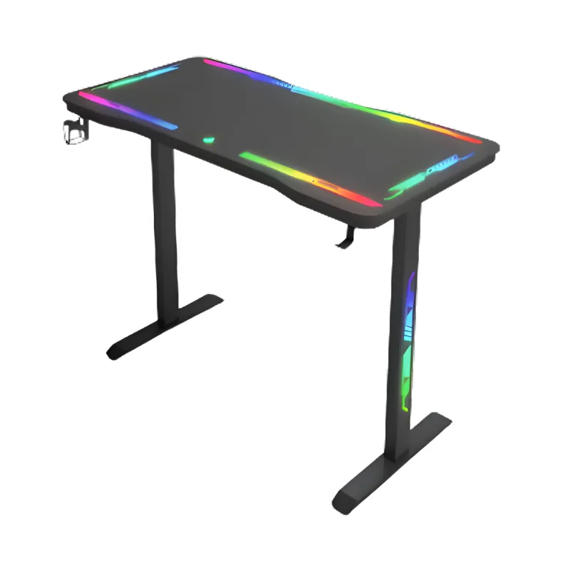 [507933] Gamax P206 Tempered Glass Surface Gaming Table 120x60x74cm with Mousepad & Full RGB - Black