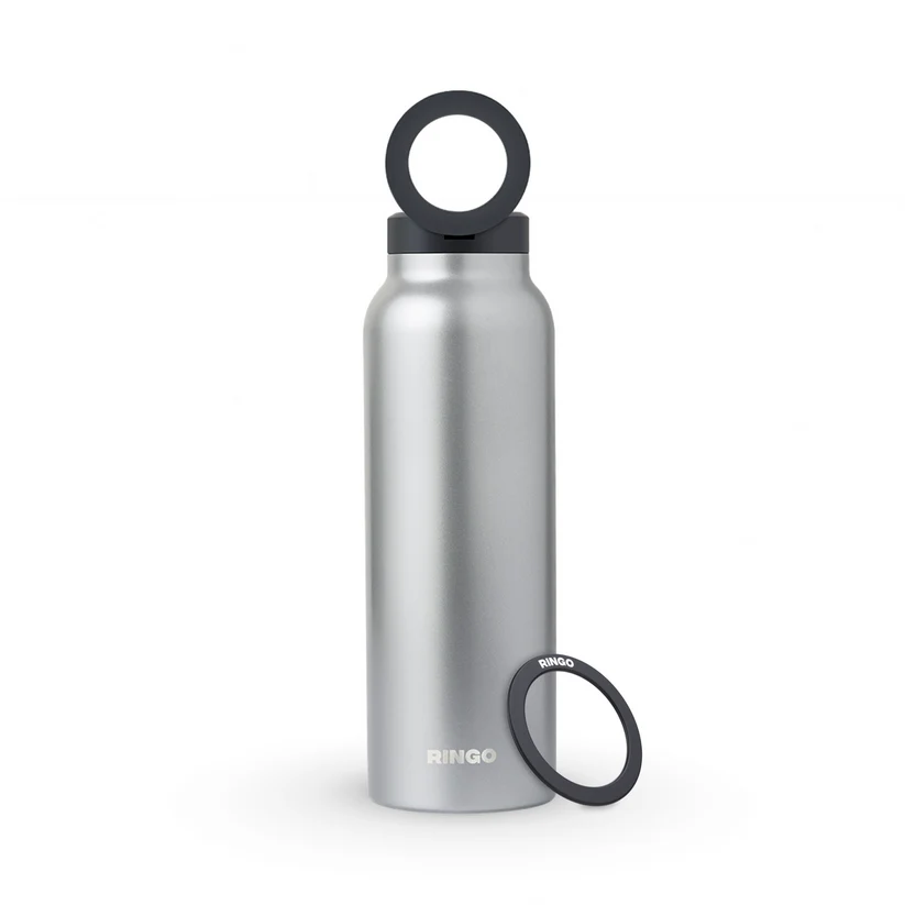 [RIN-B2SS32LSC1] Ringo Water Bottle Steel 32 OZ - SCREW LID 946 ml - Silver