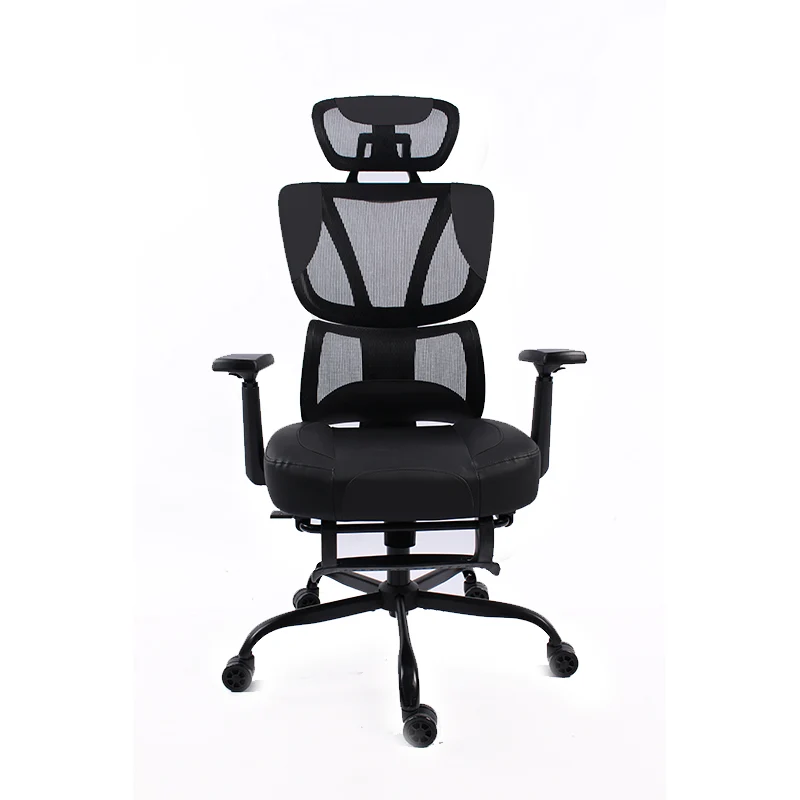 [UMGC107B] Black Bull Ergonomic Mesh Gaming & Office Chair with Footrest - Black