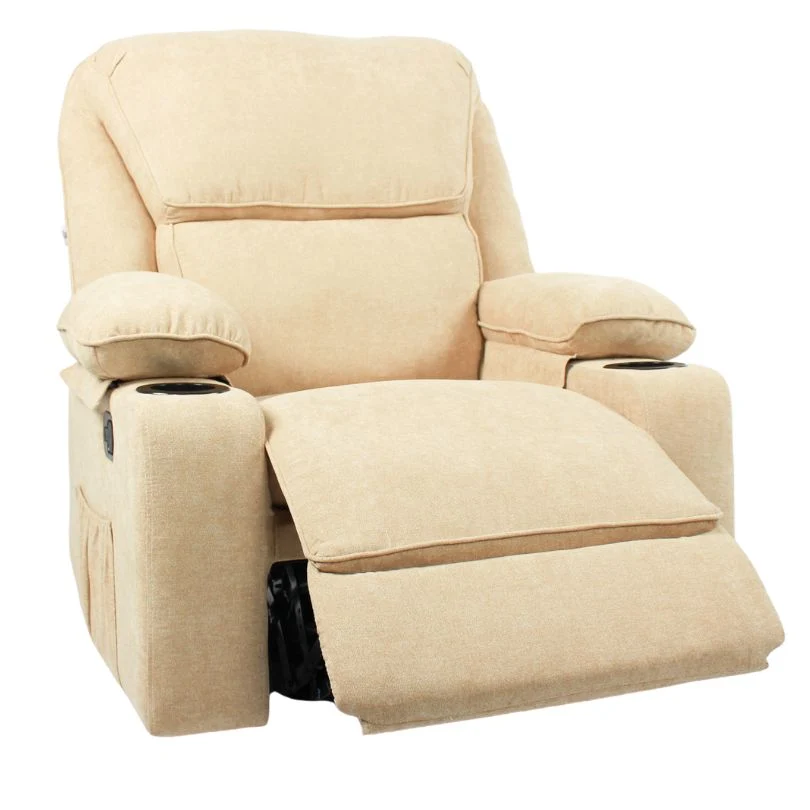 [UMSLG101] Black Bull Premium Sofa Swivel Rocker Recliner Size (H:110 W: 86 cm) Assembly not included – Fabric Beige (Free Delivery)