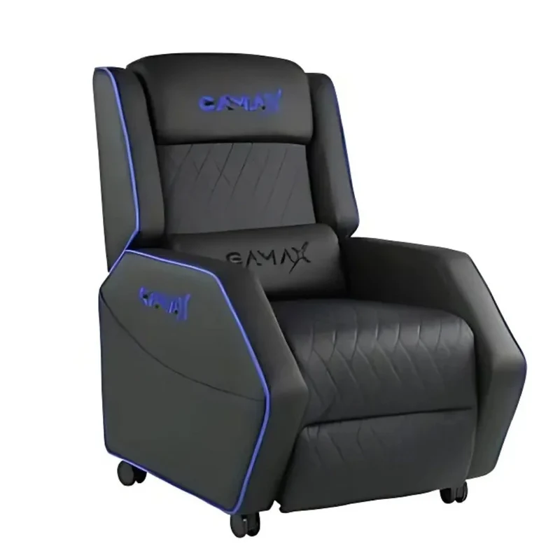 [91098] Gamax Gaming Sofa XL Black & Blue Recliner (Assembly not included)