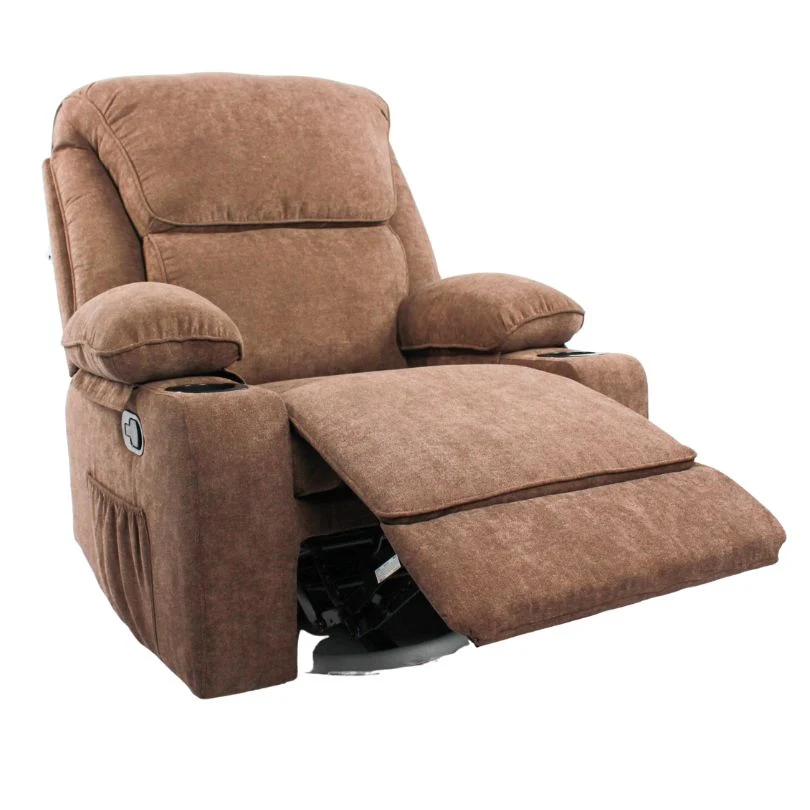 [UMSB103] Black Bull Premium Sofa Swivel Rocker Recliner Size (H:110 W: 86 cm) Assembly not included – Fabric Brown (Free Delivery)