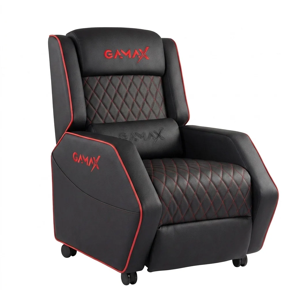 [91099] Gamax Gaming Sofa XL Black & Red Recliner (Assembly not included)