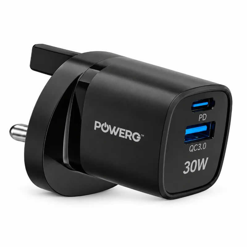 Powero+Vega 30W Dual Port GaN Charger-Black