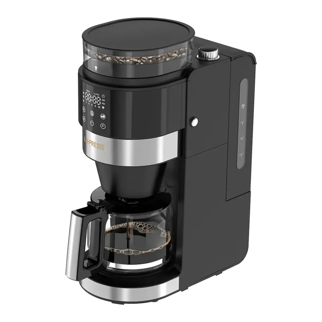 LePresso Coffee Brewer With Bean Grinder - Black
