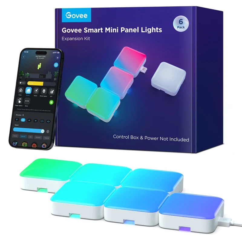 [508776] Govee Smart Mini Panel Lights Extension for H8069 (6pcs in one set) - A6069