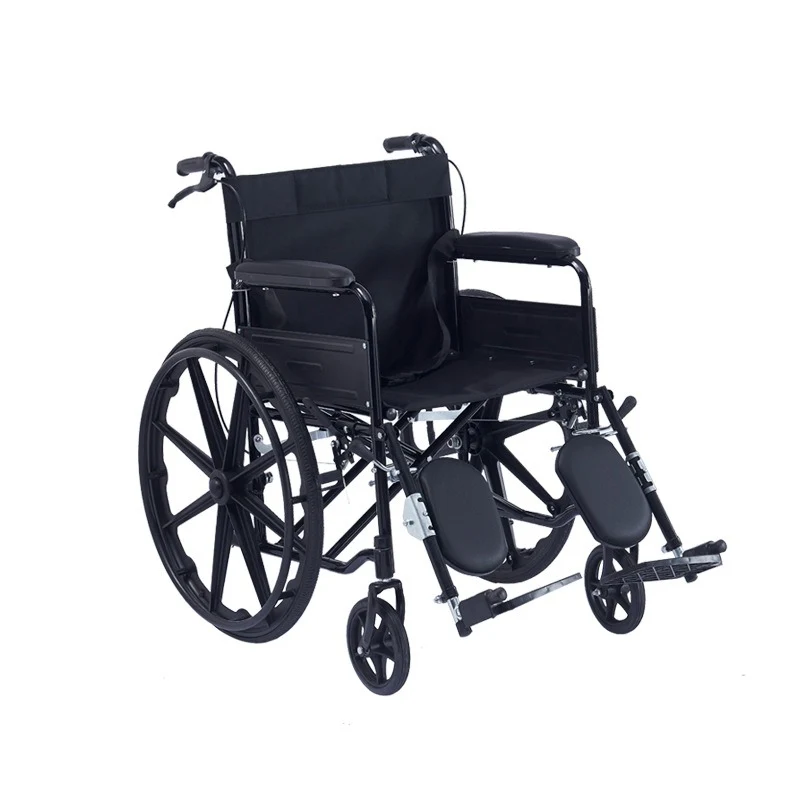 Premium Foldable Lightweight Wheelchair 15.5 Kg Carbon Steel Frame with Dual Braking System, Adjustable 90° Leg Rest, Compact Travel Portable Mobility Chair