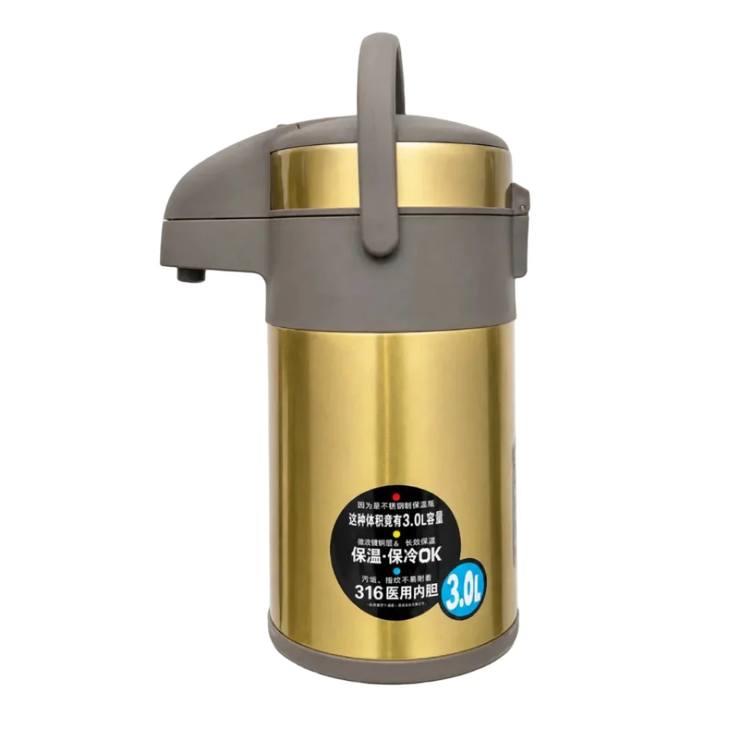 [KD971-3000ml-Gold] D.kadi KD971 - 3000ml Vacuum Bottle 3L - Gold