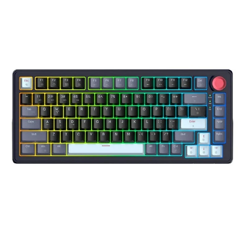 [510736] Sades Skyblade 82, 82 Key Compact 75% Layout with Immersive RGB & Multi-Function Knob Wireless Mechanical Gaming Keyboard - Black (English Layout)