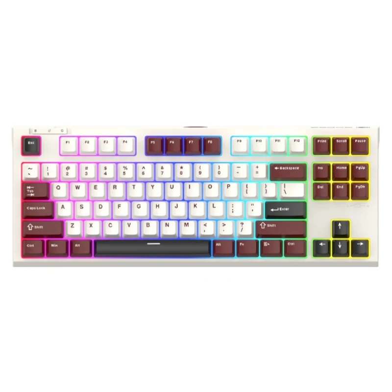 Sades Bate Wolf MK87 87 Key TKL (Tenkeyless) Tri Mode Mechanical Hot Swappable Keyboard With Immersive RGB Lighting - Bordeaux Red