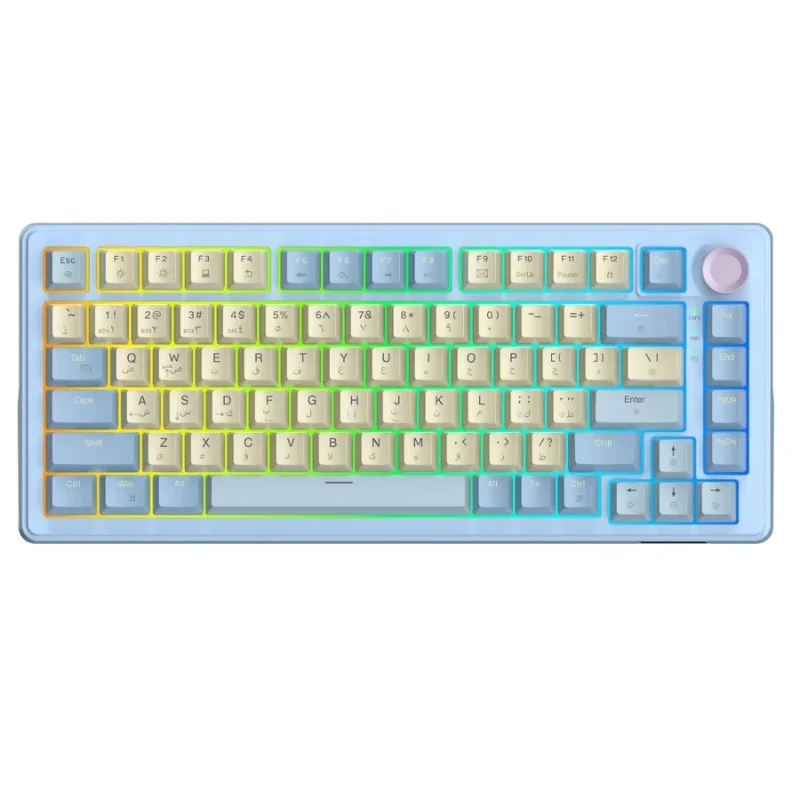 [508644] Sades Skyblade 82 82 Key Compact layout 75% with immersive RGB & Multi-Function Knob Wireless mechanical Gaming keyboard - Blue
