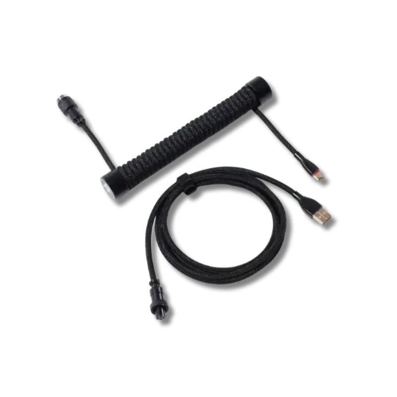 [509847] GravaStar Coiled Aviator USB Cable - Black