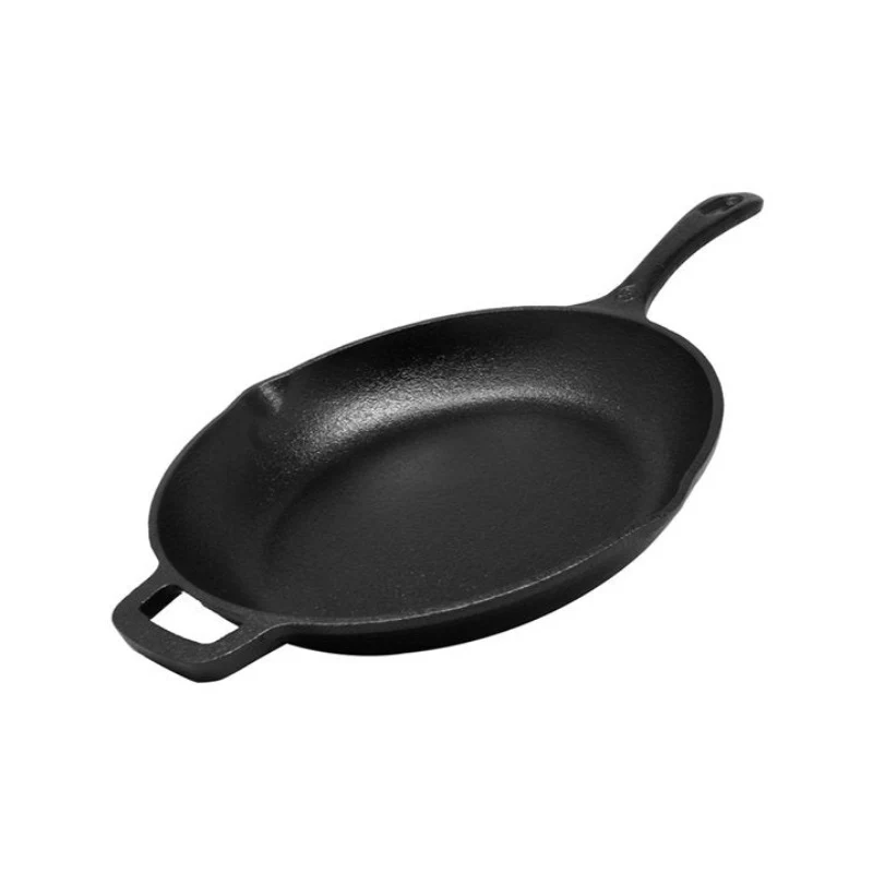 Westinghouse 26 cm Pre-Seasoned Cast Iron Skillet with Pour Spouts – Black