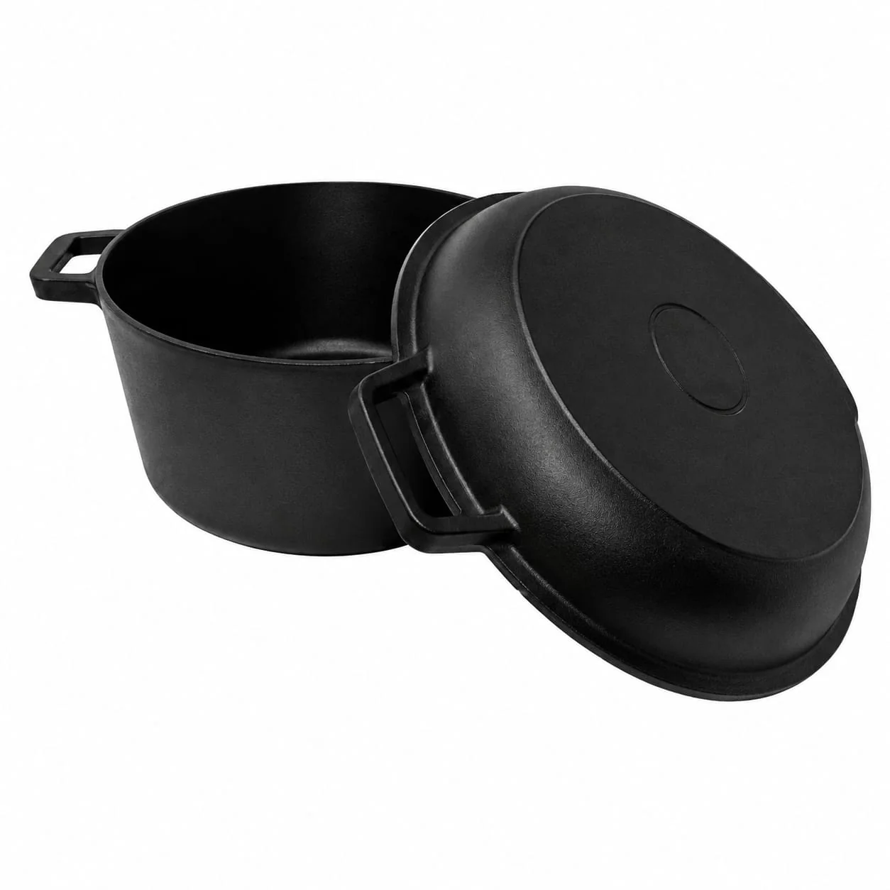 [WCCI0011BK] Westinghouse 5-Quart Pre-Seasoned Cast Iron Dutch Oven with 10.25-Inch Skillet Lid – Black